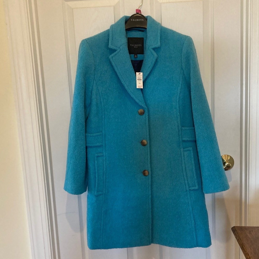 Talbots Petite Blue Textured Jacket